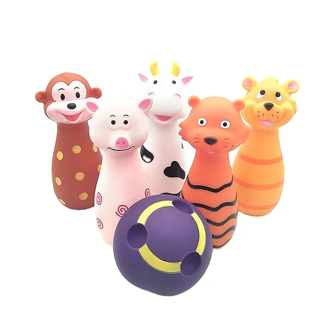  Новинка 2021 игрушки в виде животных из пластика для боулинга игры детей 1