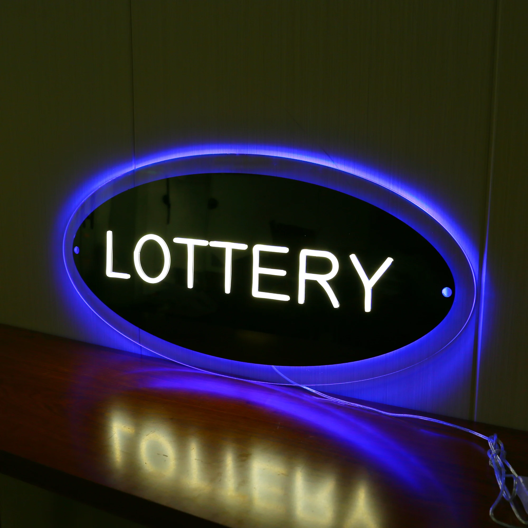 Custom Acrylic round uv print neon commercial logo 3d neon sign