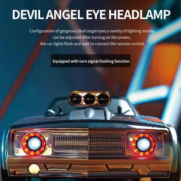 SCY 16303 2.4G 1/14 RTR 4WD Radio Control Toys High Speed Off-Road Drift Car Flat Running Muscle Car with Retro LED Light