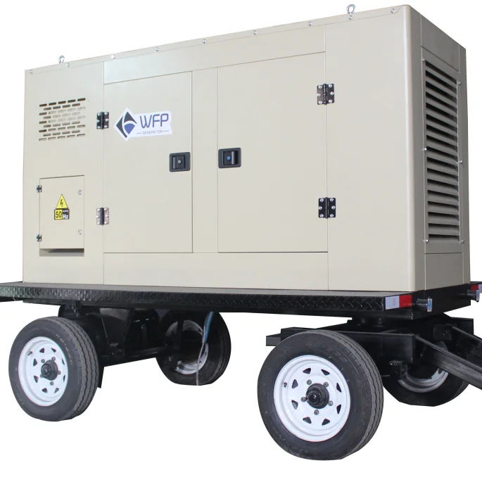 trailer type box trailer 20kva -250kva soundproof diesel generator