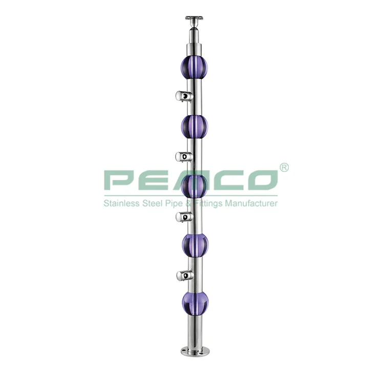 A260 Stainless Steel Round Tube Balustrade Handrails Staircase Inox Crystal Pipe Railing