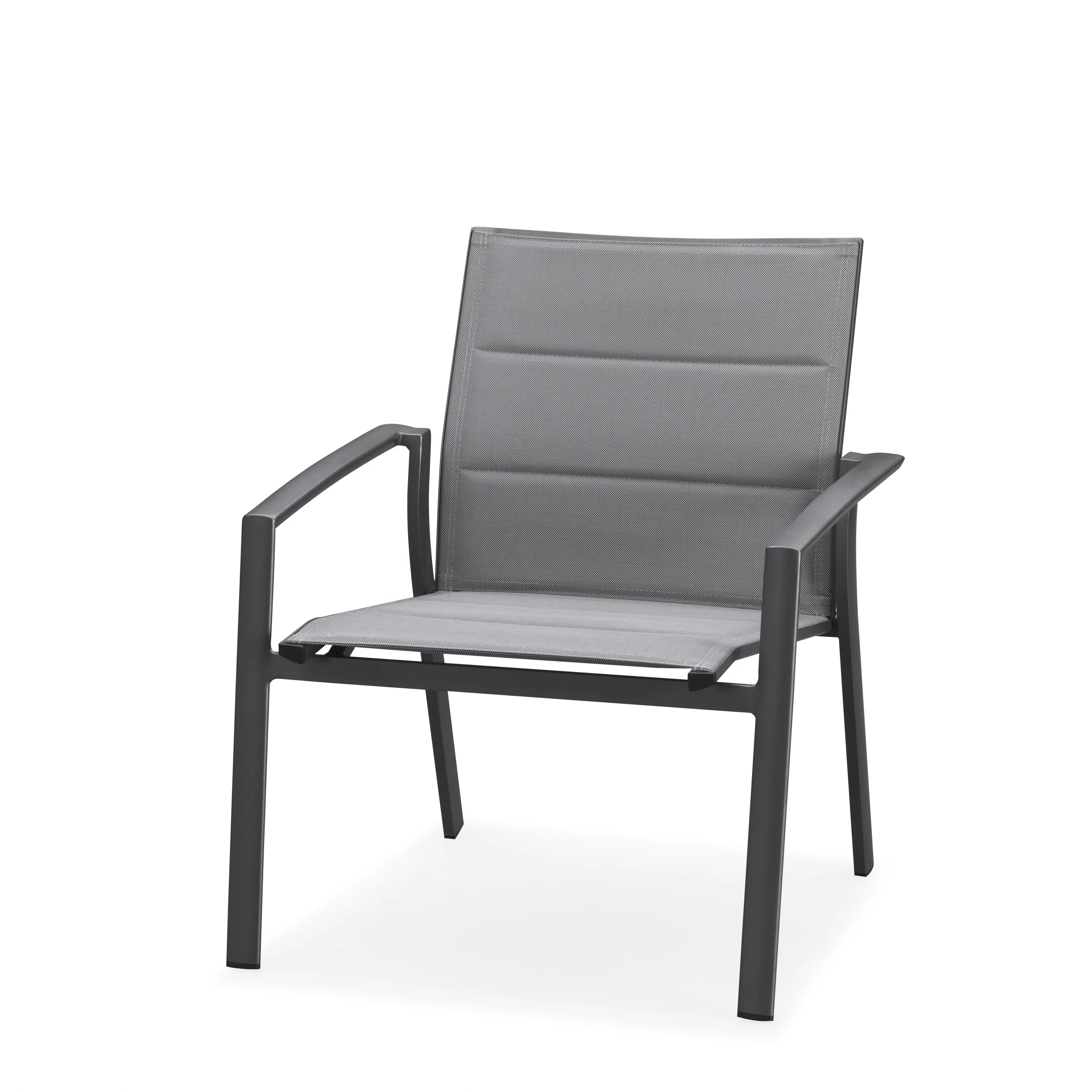 
Алюминиевый слинг на открытом воздухе стул расслабляющий стул обивка Штабелируемый разговор на открытом воздухе стул 