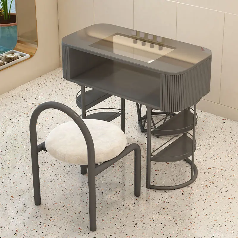 2024 YOUTAI Luxury Simple Salon Furniture Nail Table and Chair Set Manicure Nail Table