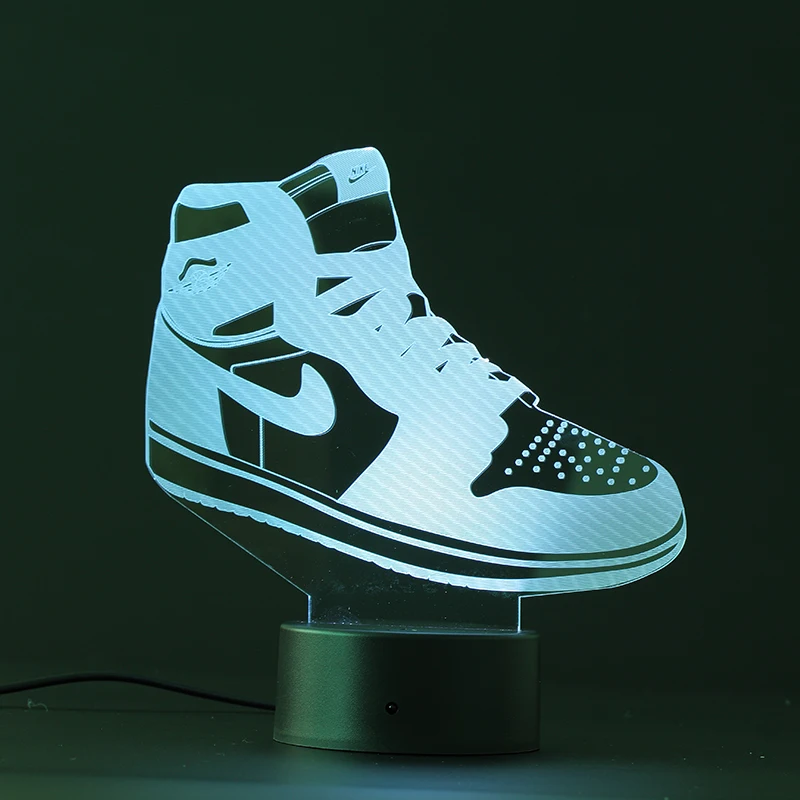 Hot Sale Acrylic Lamp With Black Base 3D LED Night Light Decorative Table Bedside Lights