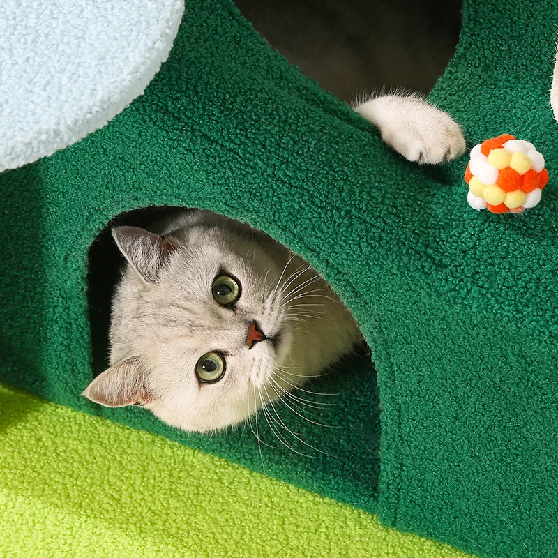 Роскошная кондоминия с кошачьим деревом и кошачьей башней когтеточкой многоуровневая игровая площадка для кошек игрушечная подвеска