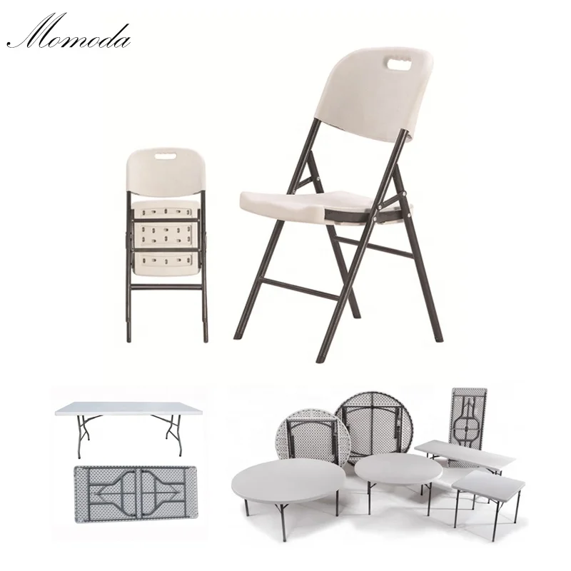 For Party Plastic Folding Chairs Metal Frame White Outdoor Furniture Modern Garden Chair Heavy Duty strong Plastic Chairs