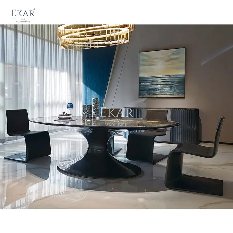 Sapphire Jade Marble Dining Table - Exquisite Elegance for Your Dining Space