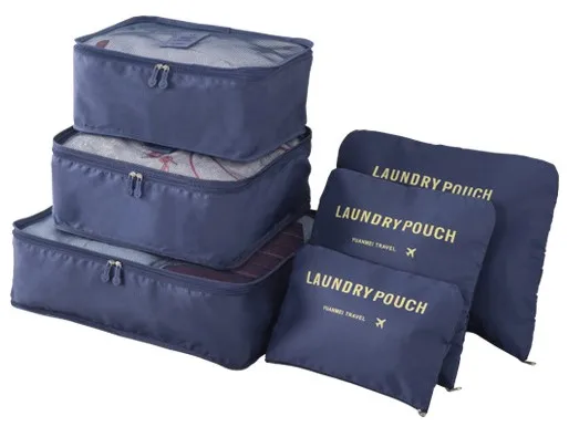 Low Moq Fashion 6 Pcs Compression Luggage Organizers Travel Bag Personal Packing Cubes Wholesale Organizer