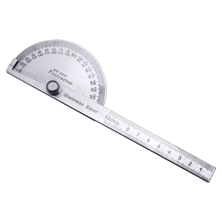 High Quality Stainless Steel Round 180 Degree Rotate Protractor Ruler Measuring Tools