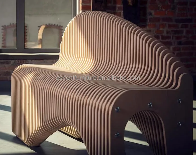 Parametric bench modular banquette seating Multiple seat with back rest wooden bench indoor