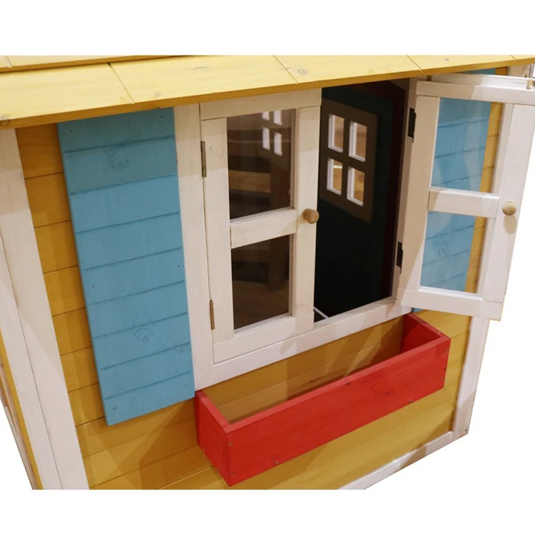 Best Christmas Gift Garden Small  Cubby House for Kids Outdoor Wendy Wood Playhouses With Flower Planter
