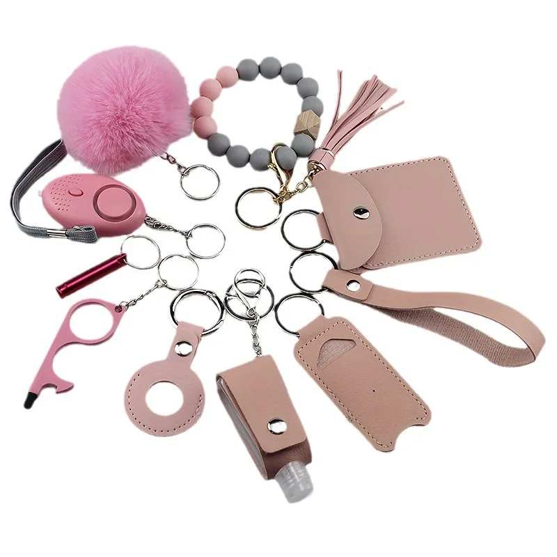 Self Defense Security KeychainSafety Keychain Full Set Set with Personal Alarm Protective Keychain Accessories for Women Girls