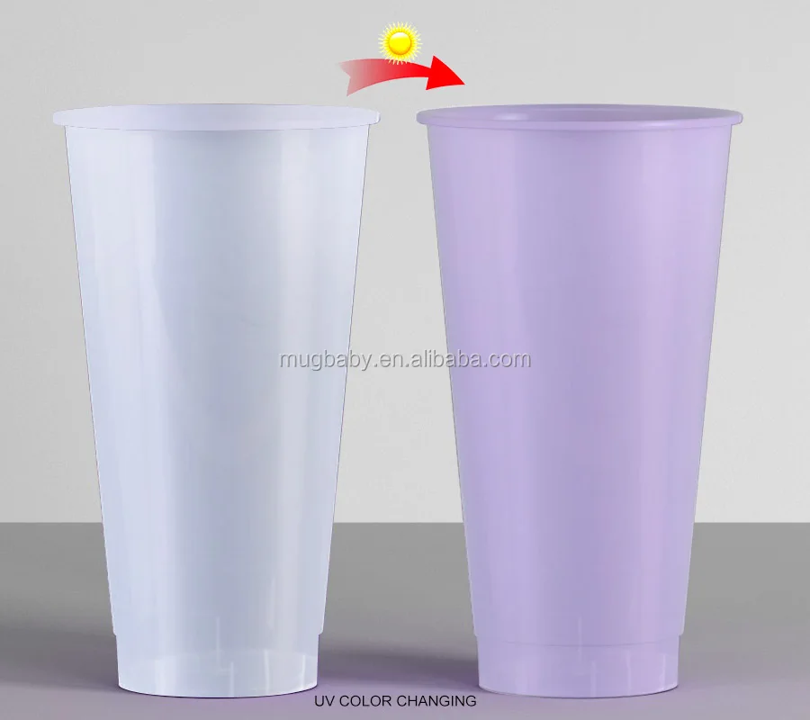 
New design creative UV color changing plastic cup sunshine sensitive pp cup 