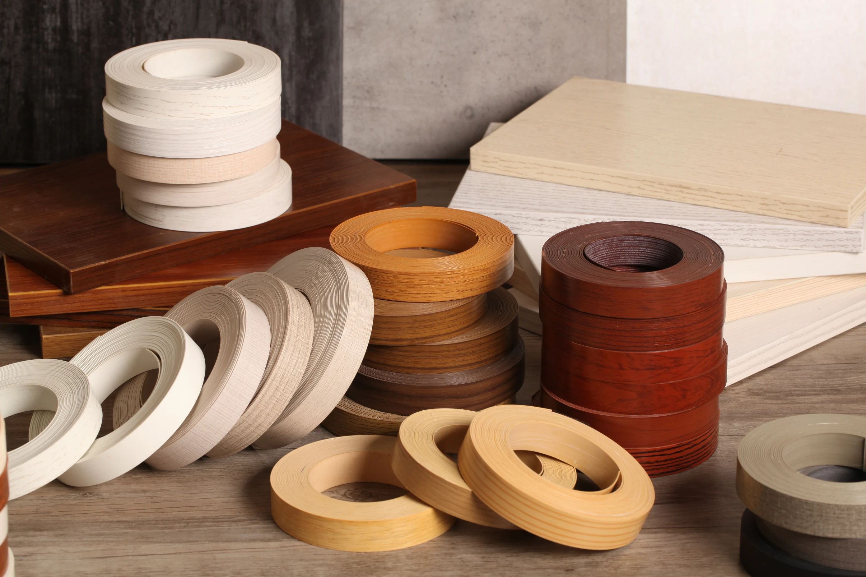 0.5*23mm solid red PVC/ABS/ acrylic edge sealing tape