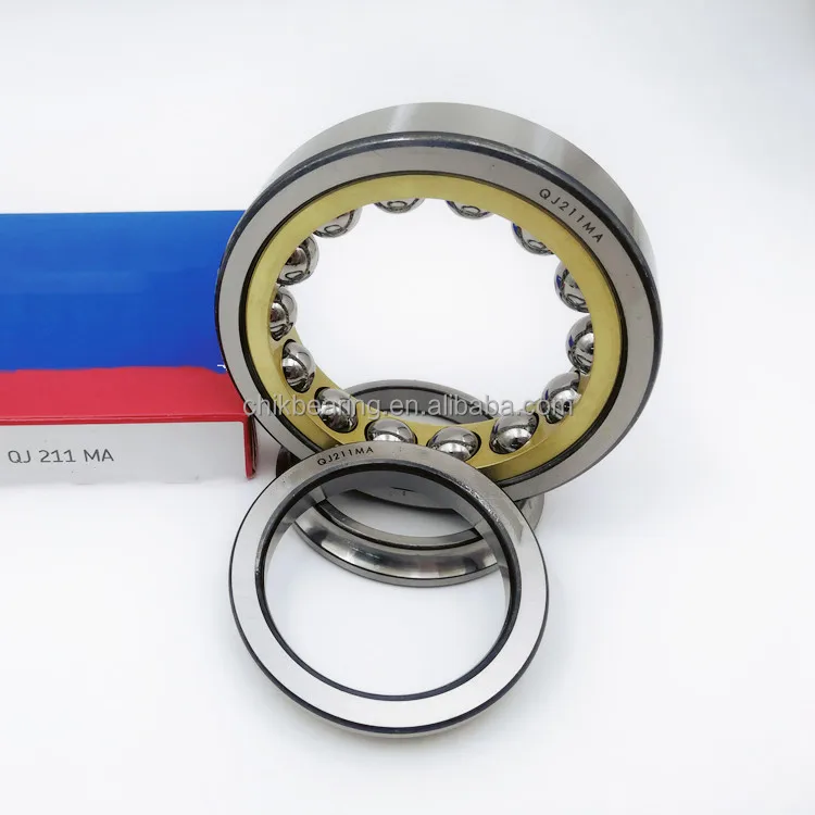 Кольцо, центрированное, обработанная латунная клетка QJ209N2MA четырехточечный угловой контактный шариковый подшипник QJ 209 N2MA