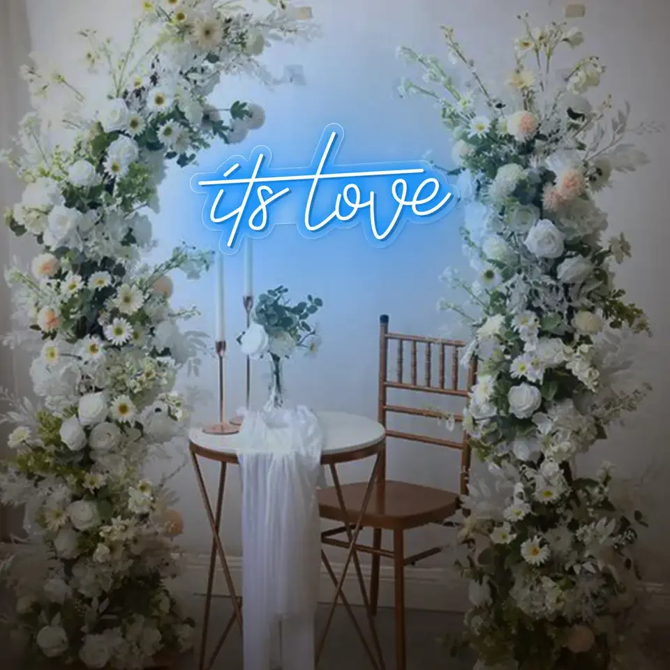 Wholesale flexible custom neon light acrylic rgb lights wedding neon letter led its love neon sign for decorations