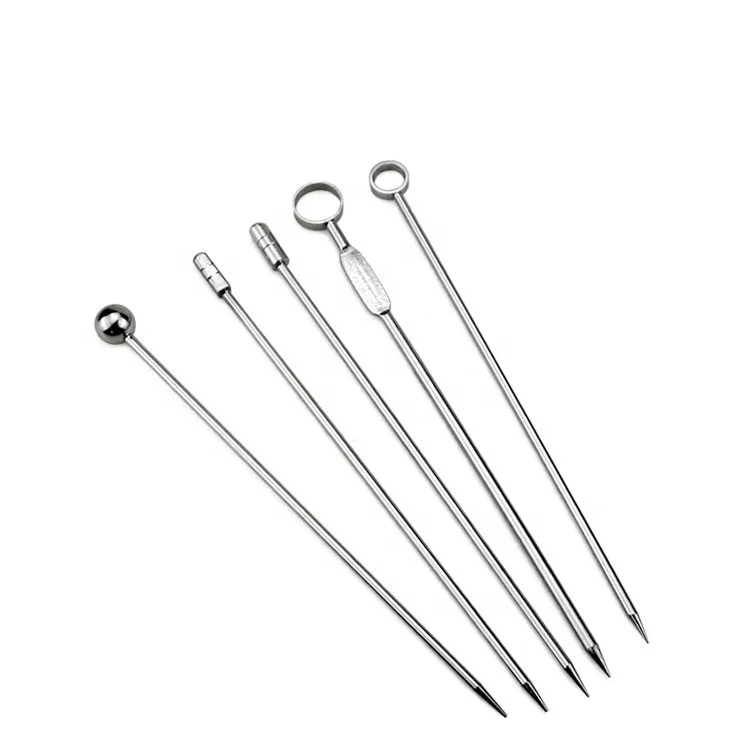 food grade reusable stainless steel cocktail picks