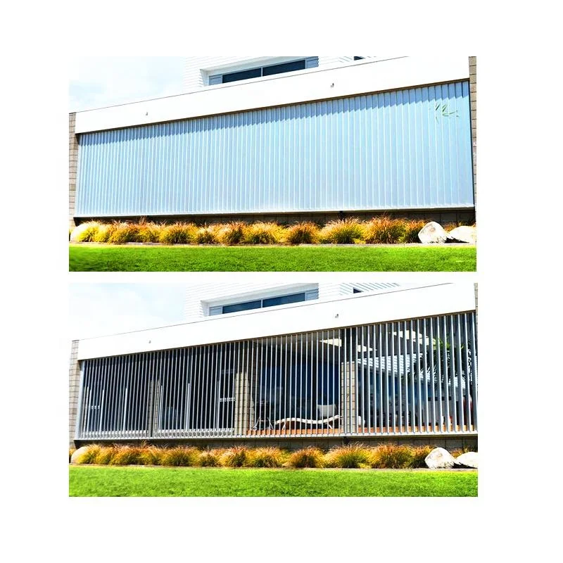 Extruded customized Aluminum  motorized Louver wall decorated