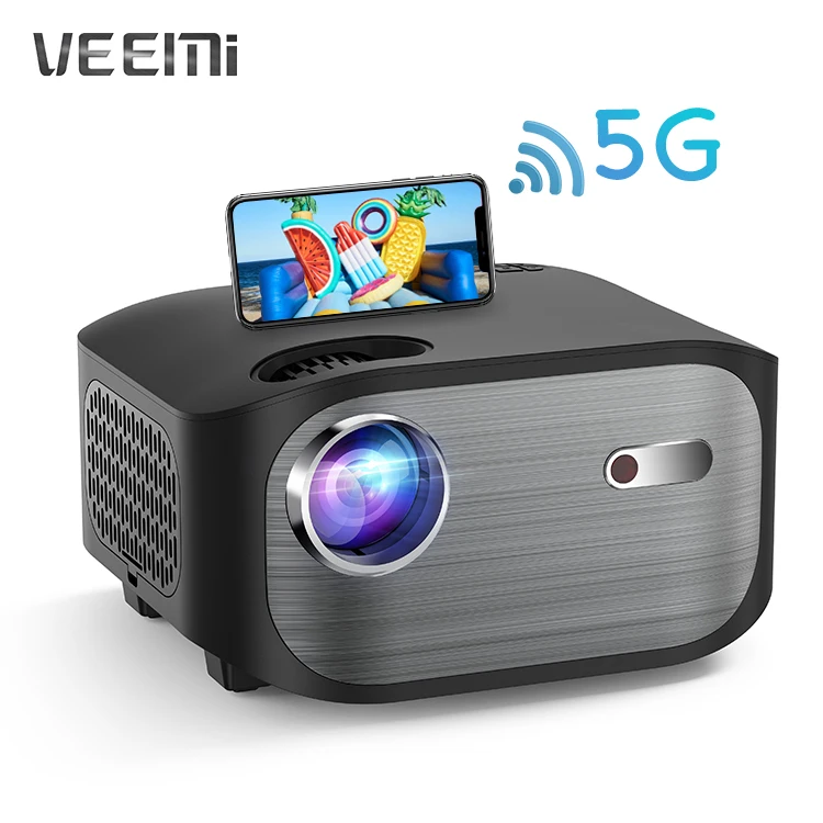 HD Projector With Wifi VEEMI T01 Amazon Hot Sale LED Multimedia Phone Mirroring LCD Projector 4K Video Home Theater