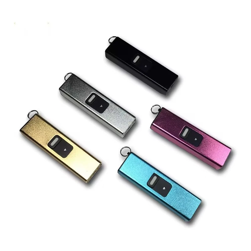 Mini Flashlight Camping Outdoor Self-defense Led Torches Rechargeable Key Chain Flashlight with Arc Lighter