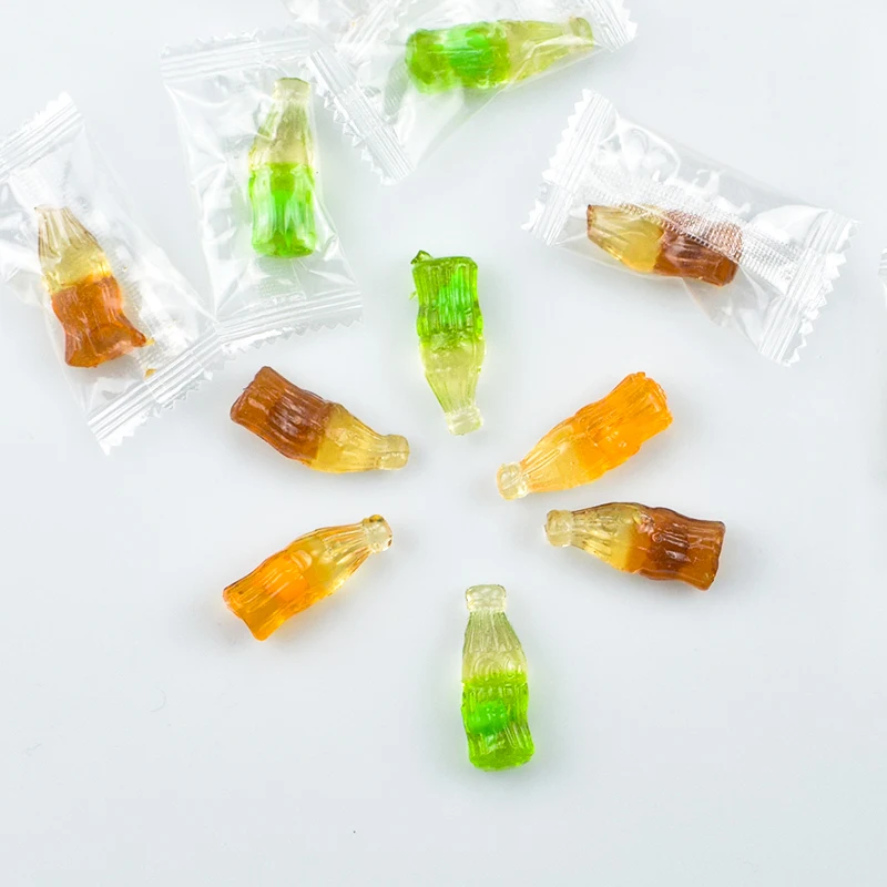 4D cola bottle shaped gummy candies manufacturers wholesale chewy candy fruit toy gummy candy