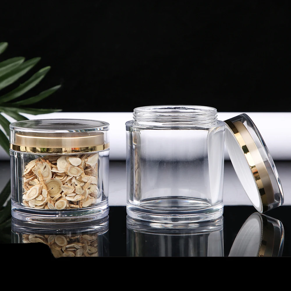 Spot plastic Transparent Acrylic Health Products Bottles Silver Ear Saffron Dispensing Food Grade Capsule Wholesale