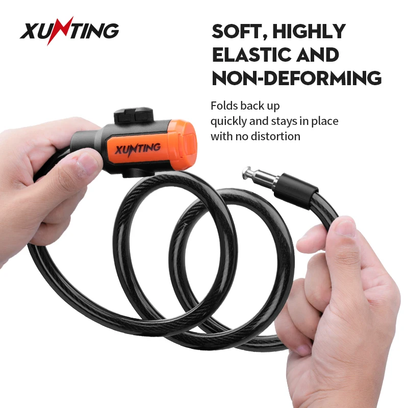 Xunting 1.2M Length Wholesale Anti-Theft Bike Security Lock Bike Locks With Keys Bike Lock Mounting Bracket Included