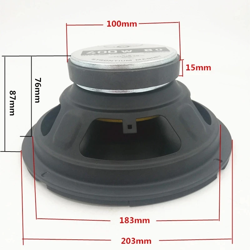 8 дюймов Двери Авто Аудио СЧ громкий динамик 4Ohm 30 мм по индивидуальному заказу звуковая катушка наушников резиновые края конус среднего бас мощный 400 Вт автомобильный динамик