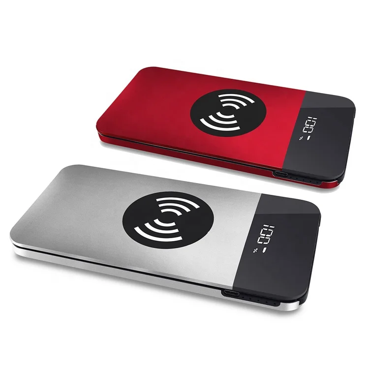 Alibabas Best Sellers Private Mold Multifunctional Ultra Slim Qi Wireless Charger Portable Wireless Power Bank With LCD Digital
