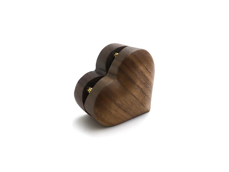 Luxury Walnut Beech Heart-Shaped Combination Box Ring Bracelet Error Necklace Wood Jewelry Storage Box