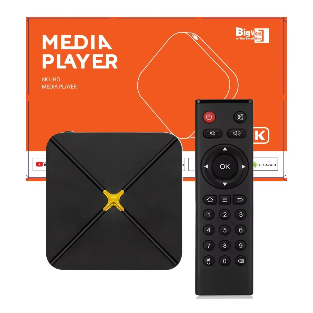 HLQ-MAX Amlogic Quad Core  Android Tv Box 2.4G/5.8G WIFI  2GB 8GB BT 5.0 Android 13.0 built-in stalker player Smart Set-top Box