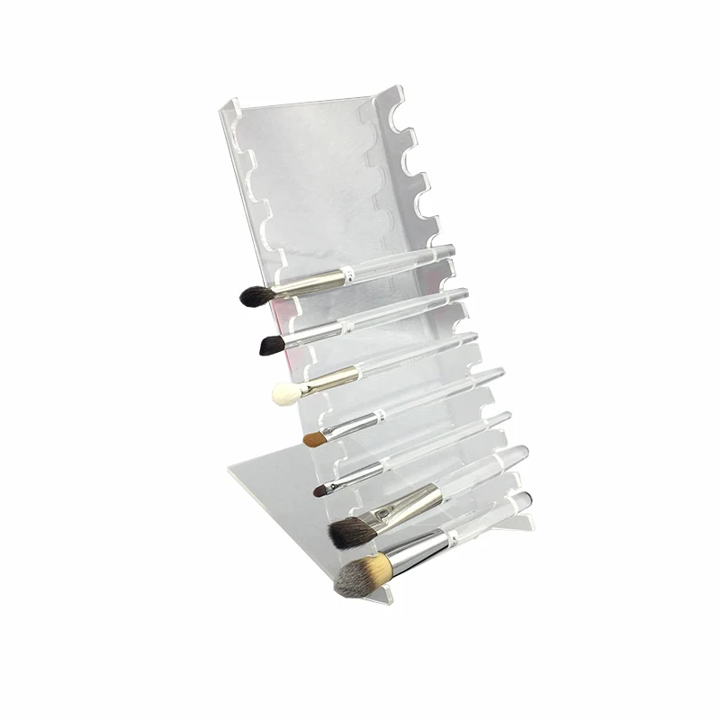 Factory custom transparent acrylic makeup brush display stand brush storage stand brush drying rack on desktop