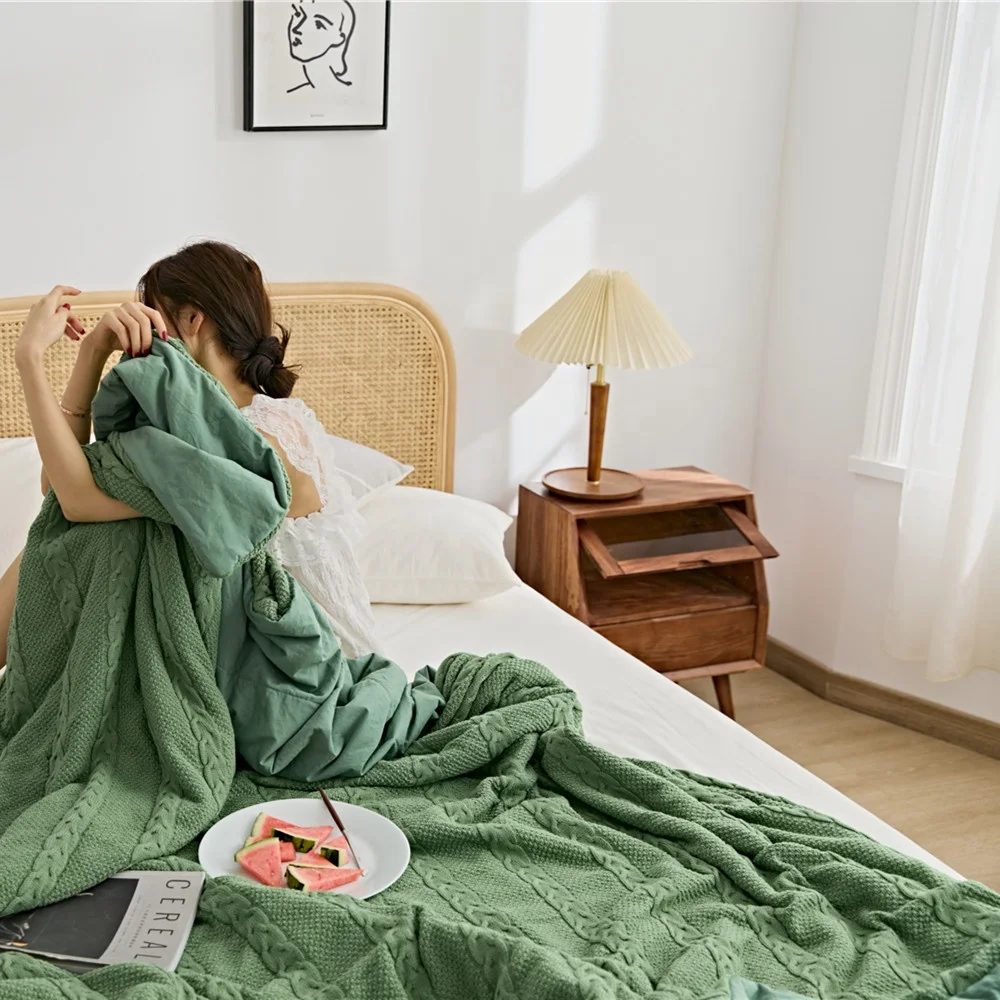 Дышащий весенний хлопковый комплект постельного белья DYG, вязаный плед, вязаный крючком вес, одеяло, пододеяльник, простыня, одеяло, украшение для дома