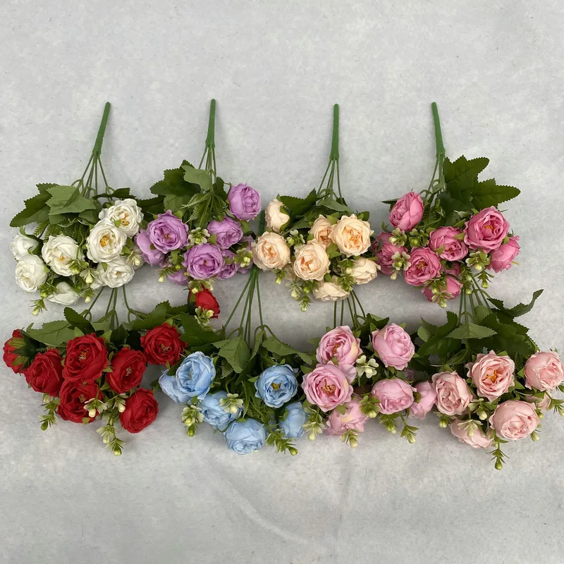 Artificial Peonies Bunches Silk Peony Bush Fake Flower for Wedding Home Office Party Hotel Window Sill Decoration Table