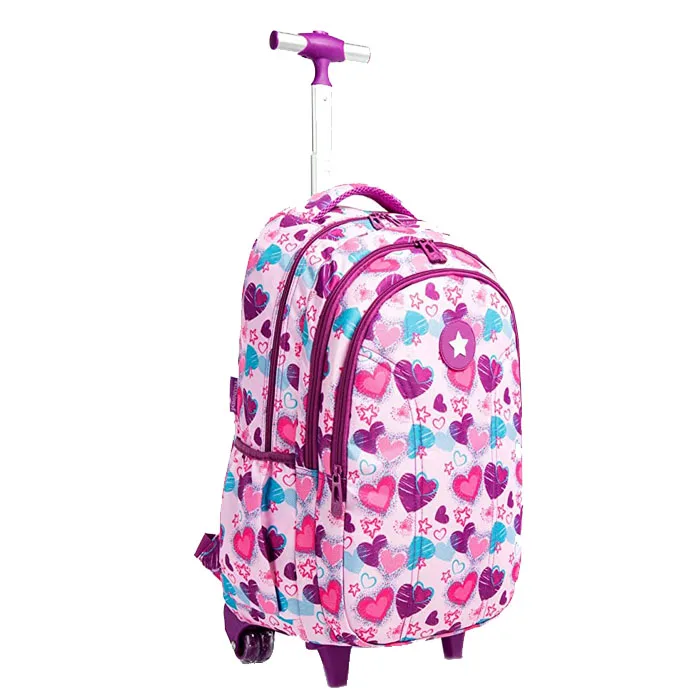 18 inch Wheeled kids rolling school bag lunch bag with pencil case for boys and girls