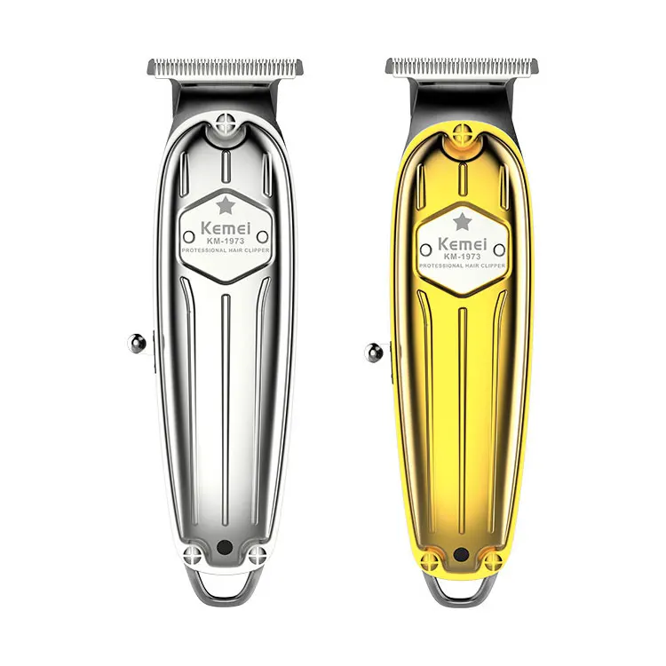 Long Battery Life Kemei 1973 Hair Shaver Carving Knife Machine Rechargeable Hair Clipper Electric Golden Hair Trimmers
