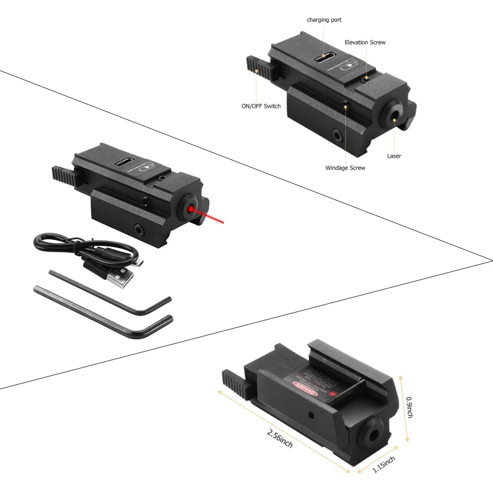 USB Red Laser Sight with Mount Hunting Sight
