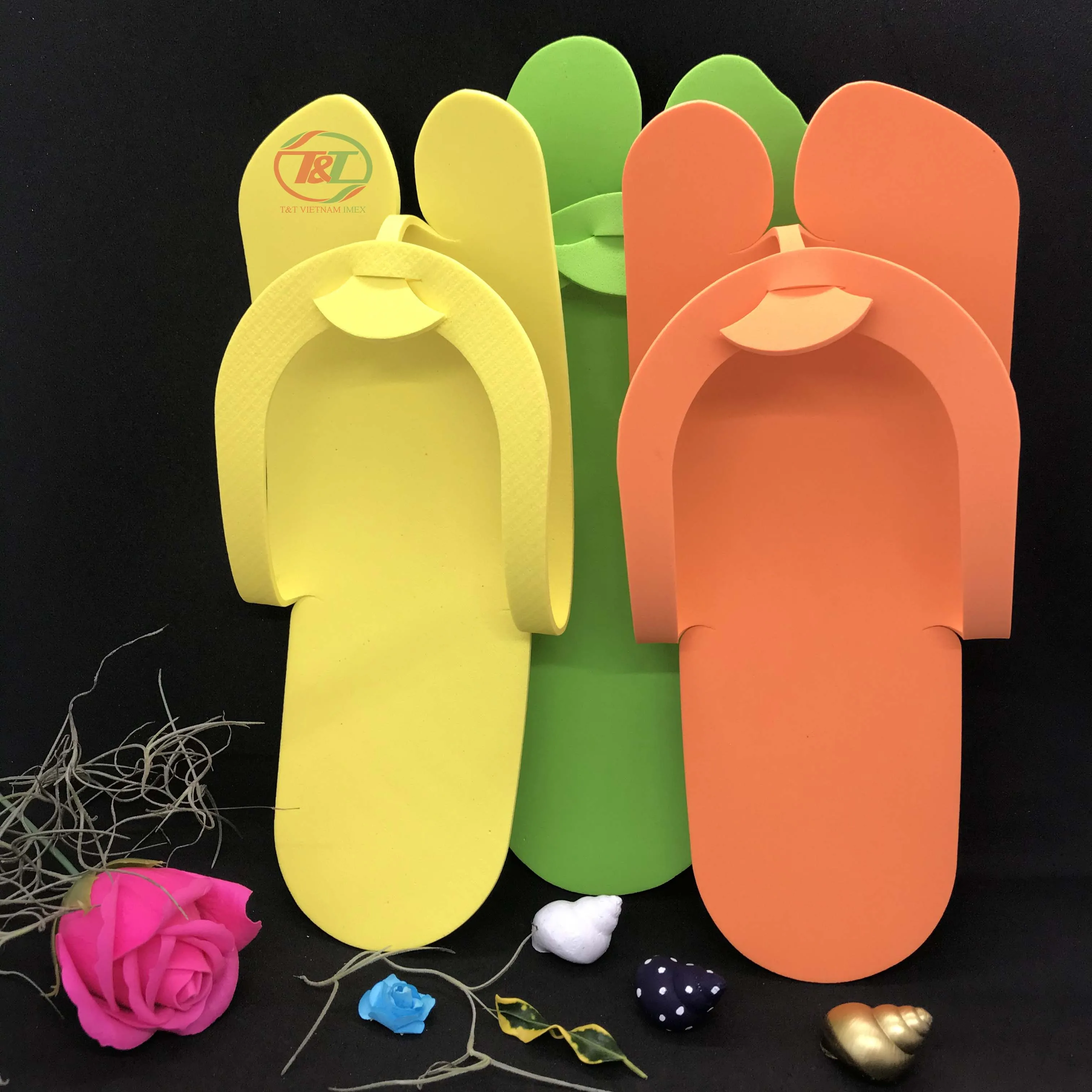 Cheap Colorful Unisex Rubber Flip Flops Wholesale Disposable Eva Foam Slipper For Nail Salon And Day SPA