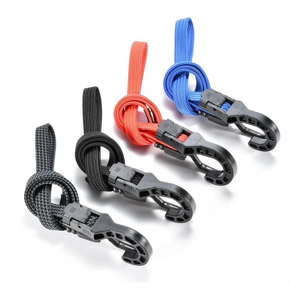 New Arrival 70kg Marine Grade Latex Heavy Duty Adjustable Wide Flat Bungee Cords with Hooks for Outdoor  Equipment