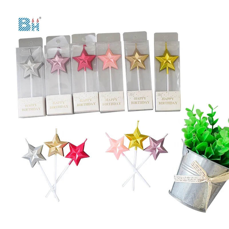 diamond star happy birthday candles glitter dazzling new gold