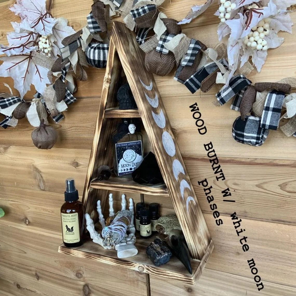 
Mountain Shelf triangle shelf essential oil crystal shelf mountain gemstones wooden moon floating sh elf 