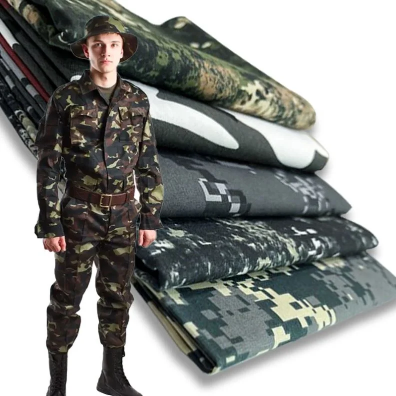 Fabric Olive Green Camouflage Cotton Fabric Professional Cheap Camouflage Clothes T Shirts Window Curtains Woven Velvet Curtains