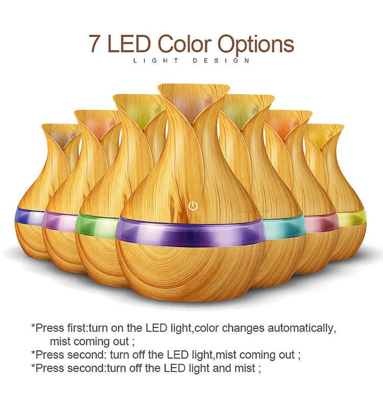 Hot Sale 7 colors LED ultrasonic aroma diffuser air purifier air humidifier