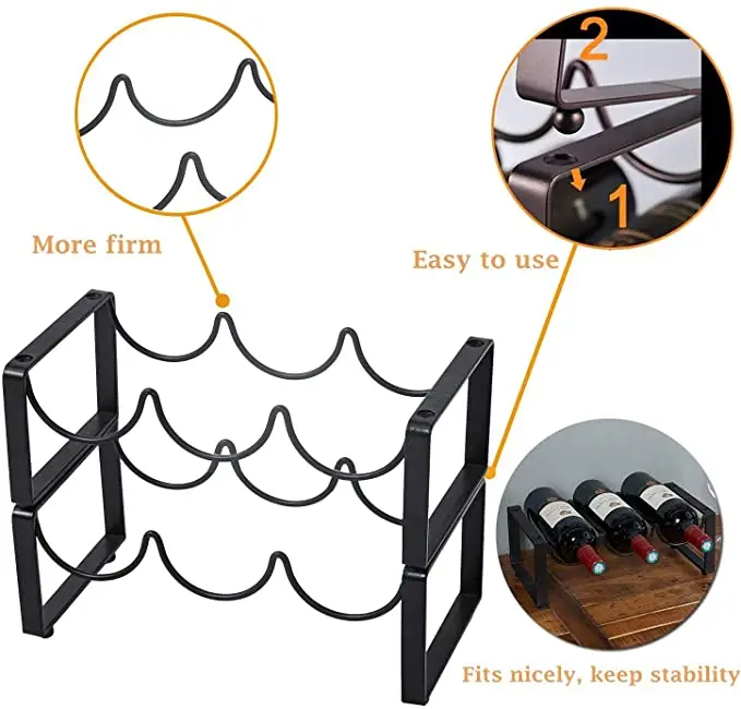 Simple style metal wine rack stackable wine bottle rack independent kitchen storage cabinet wine rack