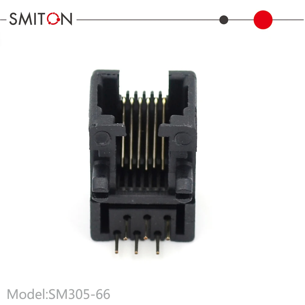 6P6C UTP Cat3 RJ12 PCB Jack Modular Connector