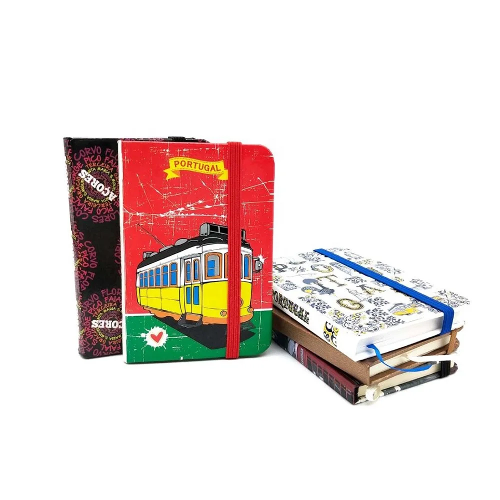 
Eco friendly custom paper cover blank pocket notebook with elastic belt 