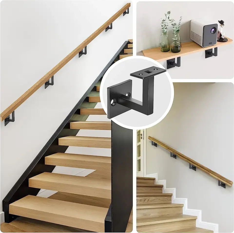 Factory Customized Metal Handrail Brackets Staircase Stair Railing Brackets with Screws