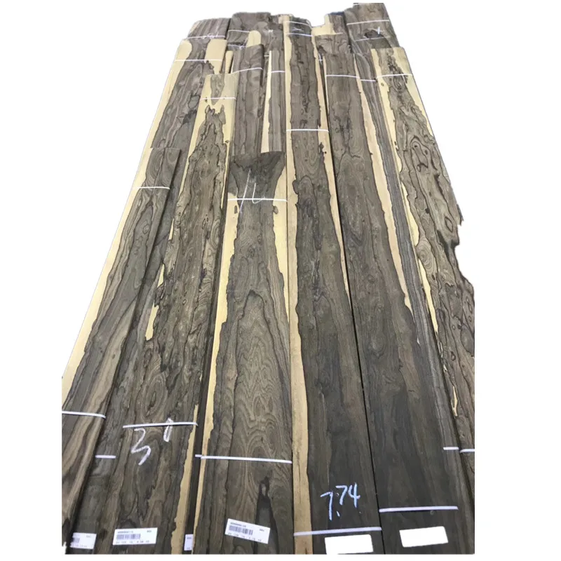Factory 0.5mm Thickness High grade Mexico Ebony /Ziricote Veneer  with Species Grain