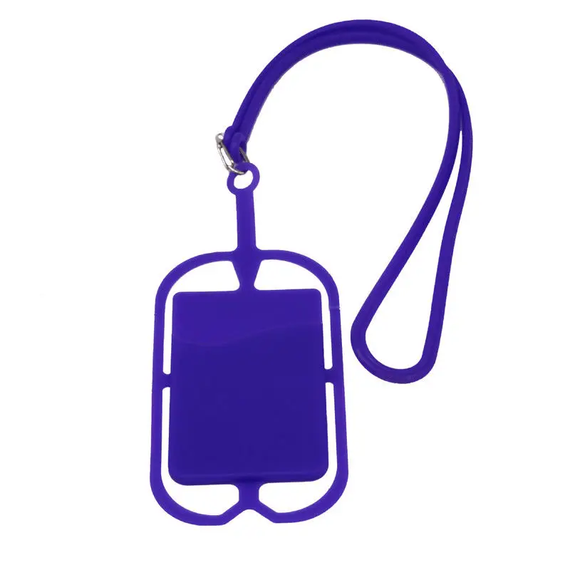 
China Manufacturer Cell Phone Lanyard Smartphone Holder with Card ID Slot Silicone Necklace Strap 