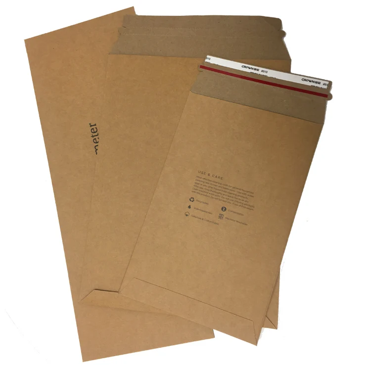 cheap printed customised recycle hard paperboard do not bend envelope packaging for stickers shipping